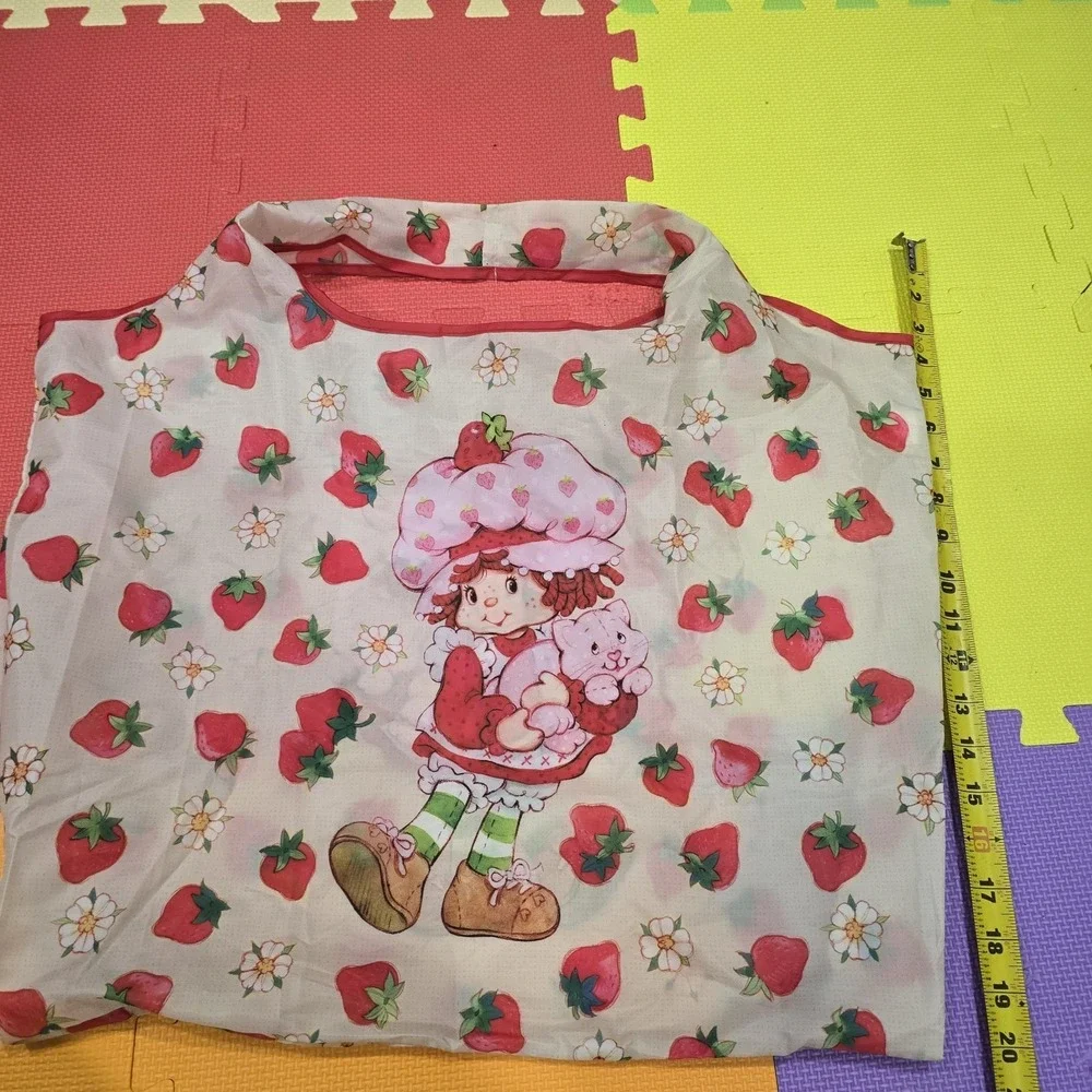 Vintage Strawberry Shortcake Reusable Shopping Tote Bag - Classic 80s Graphics -